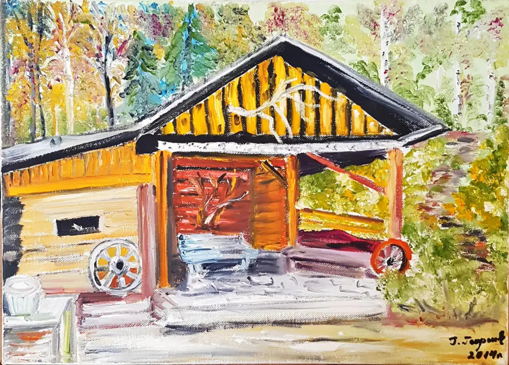 Планински заслон - масло- 2014 година (1240) - Картина