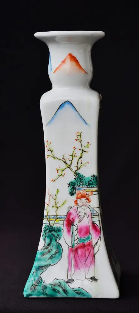 Ръчно рисуван китайски свещник - antique