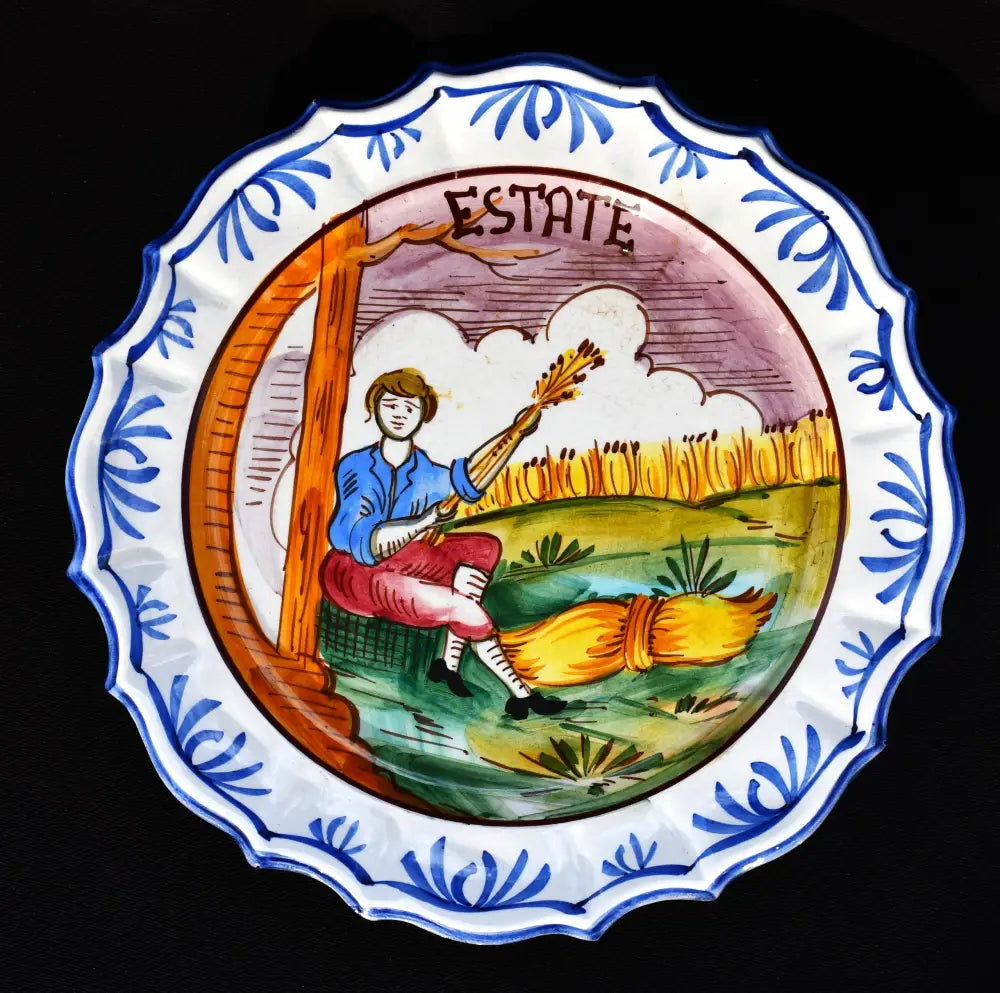 Ръчно рисувана чиния - Bassano - antique