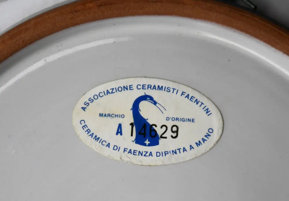 Ръчно рисувана чиния Melandri от Фаенца. Подписана. - antique