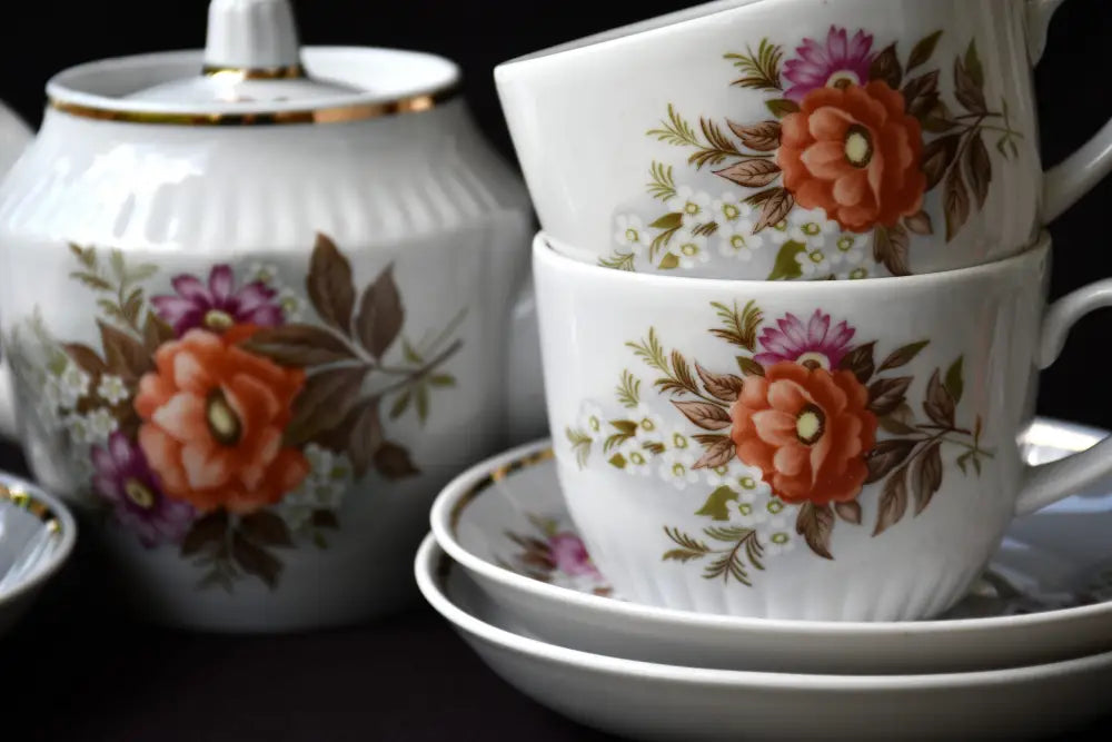 Съветски винтидж сервиз за чай - ’Dmitrovsky porcelain - Verbilki’ - antique