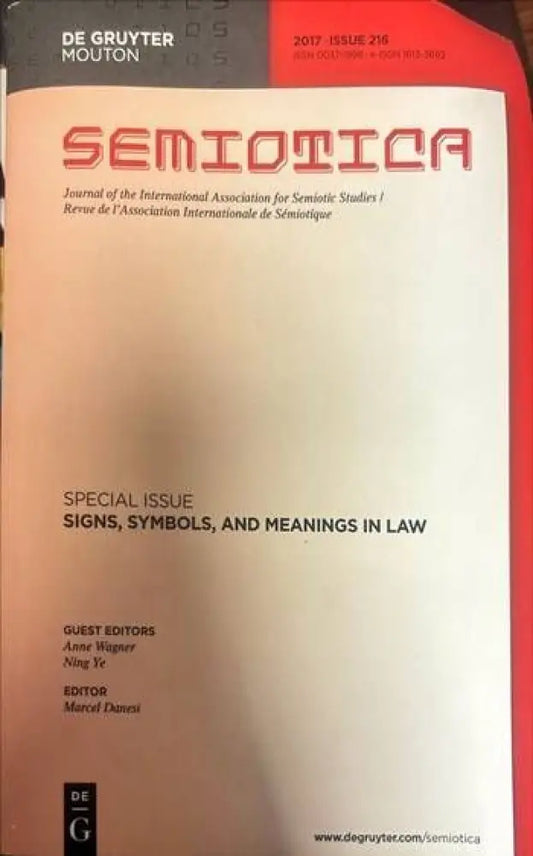 Semiotica.Special issue. Signs,symbols,and meanings in law - Книги