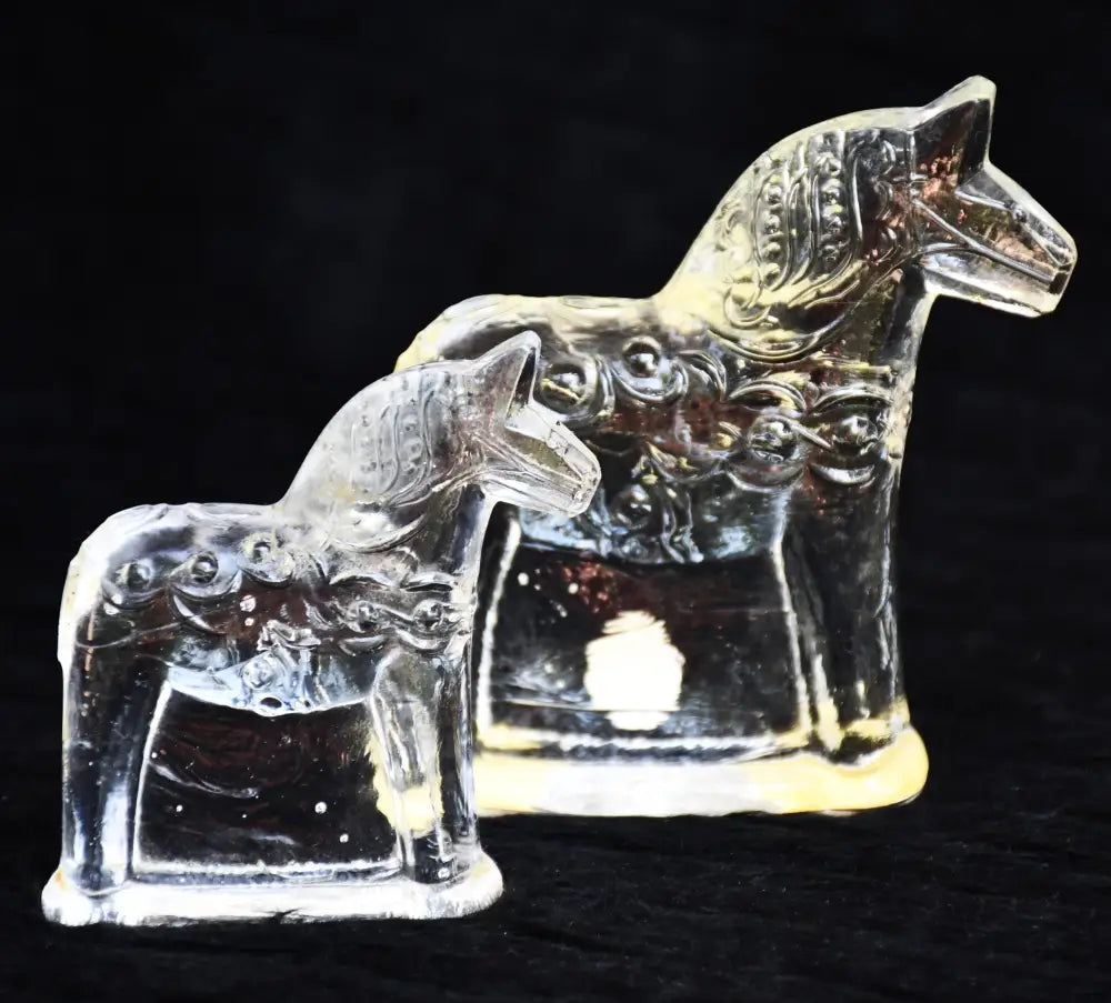 Сет от две стъклени скулптури на конете Дала - Швеция. Винтидж. - antique