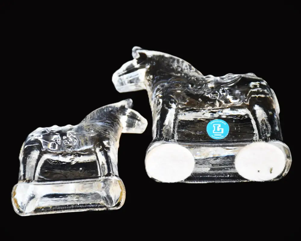 Сет от две стъклени скулптури на конете Дала - Швеция. Винтидж. - antique