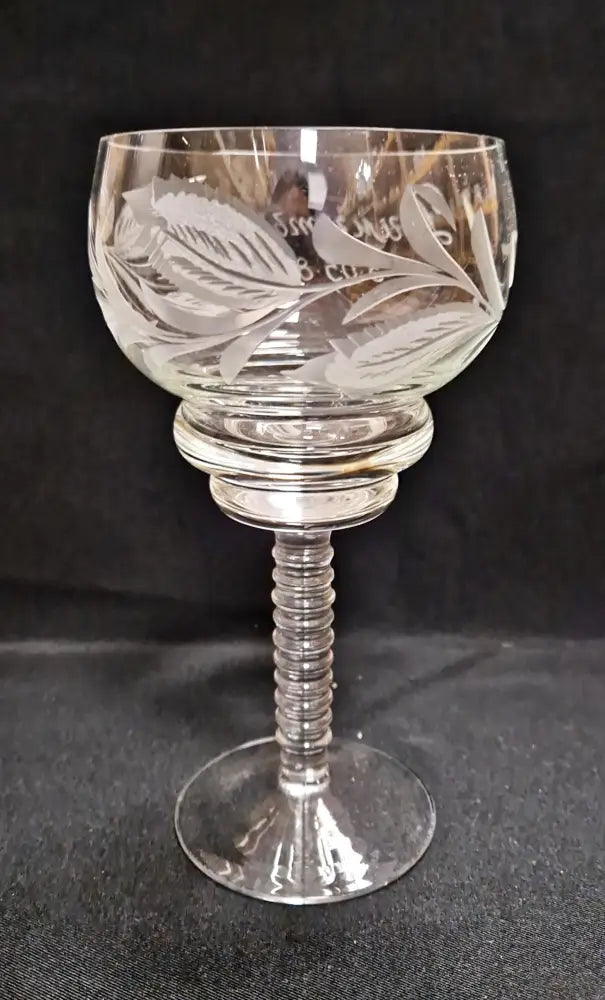 Стъклена чаша за вино с послание ’Димитър 5,05,85’’ - antique