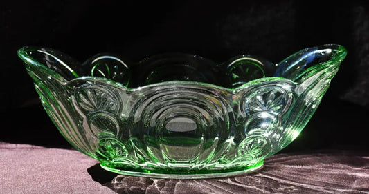 Стъклена фруктиера тип ’гондола’. Арт Деко. 30-те. - antique
