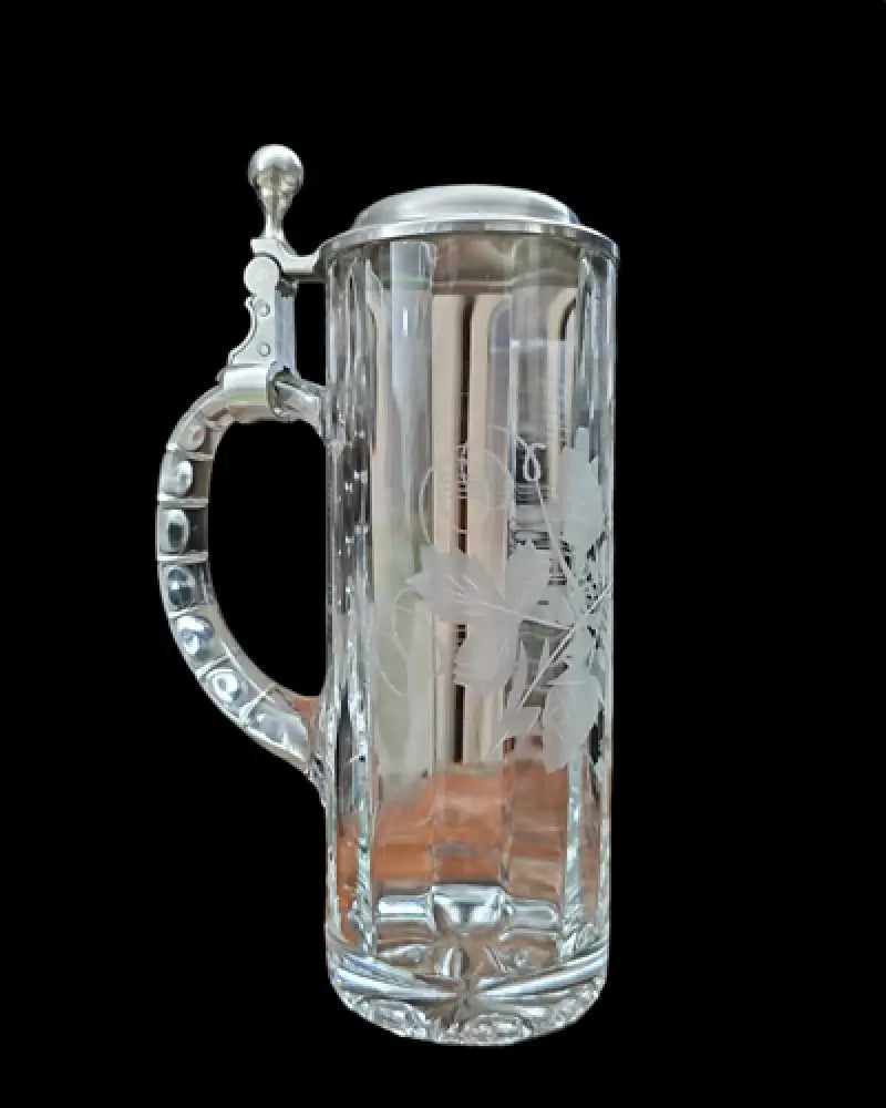 Стъклена халба с капак,вместимост 0,5L - antique