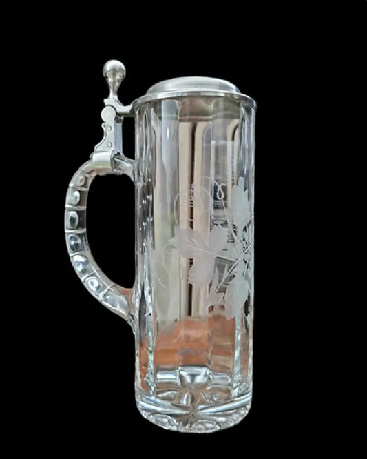 Стъклена халба с капак,вместимост 0,5L - antique