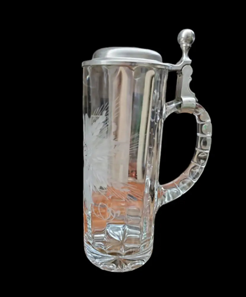 Стъклена халба с капак,вместимост 0,5L - antique