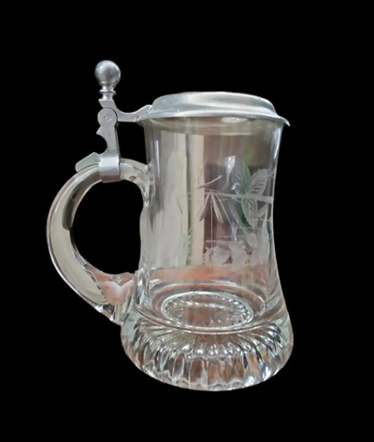 Стъклена халба с капак,вместимост 250mL - antique