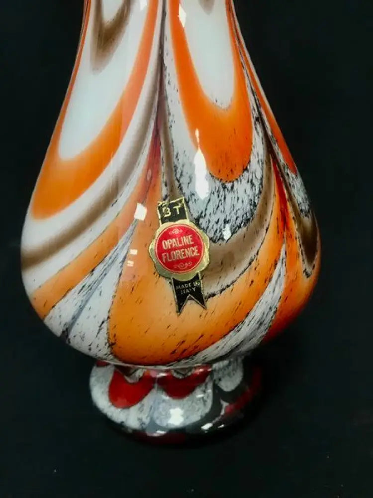 Стъклена ваза Opaline Florence Empoli Italy - antique
