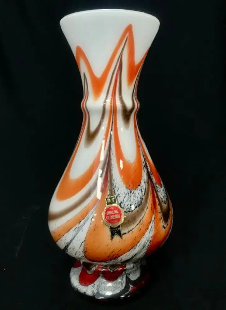 Стъклена ваза Opaline Florence Empoli Italy - antique