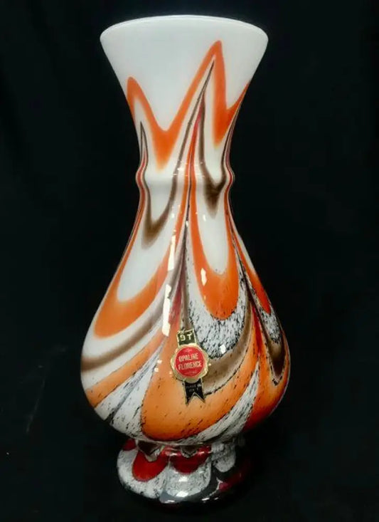 Стъклена ваза Opaline Florence Empoli Italy - antique