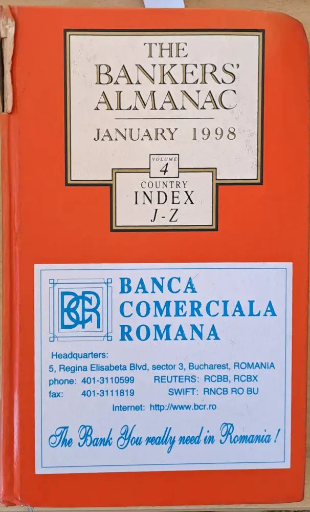 The Bankers’ Almanac. January 1998. Volume 4. Country Index J-Z - Книги