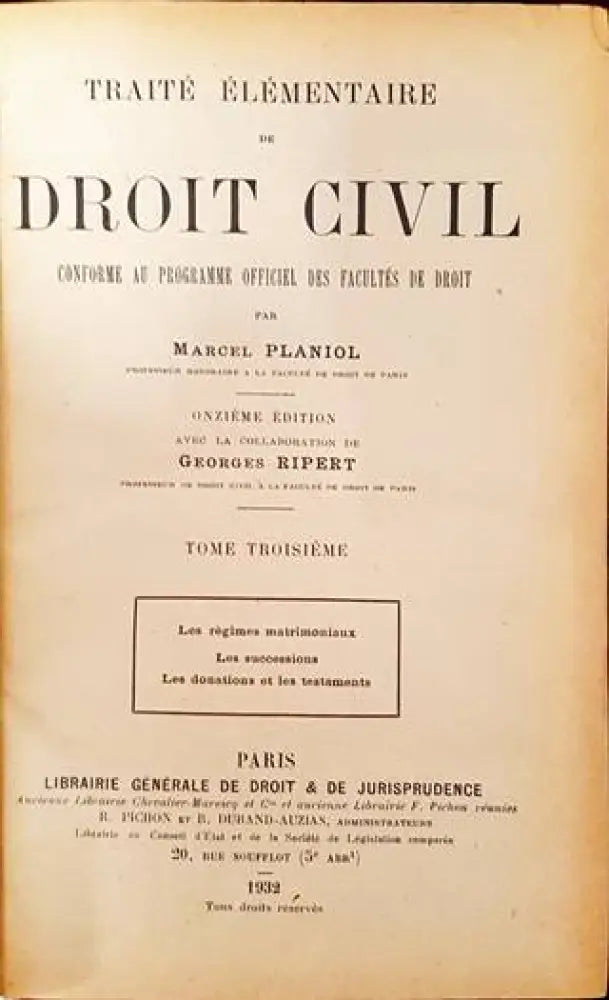 Traité Élémentaire de Droit Civil. Tome 2-3 (1098) - Книга