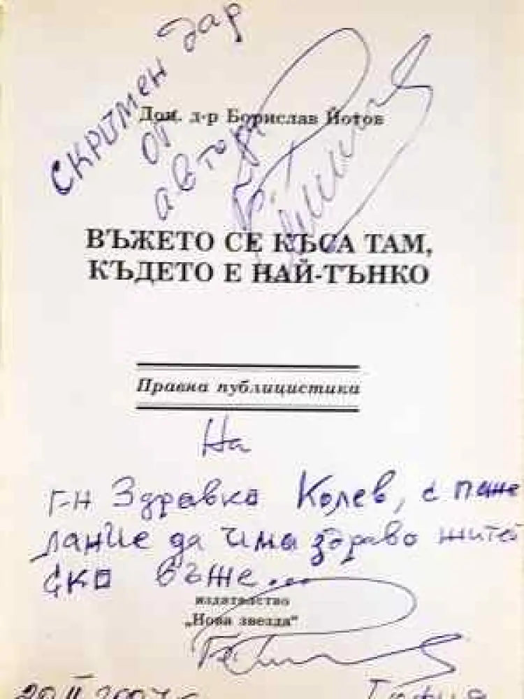 Въжето се къса там където е най-тънко - С Автограф - Книги