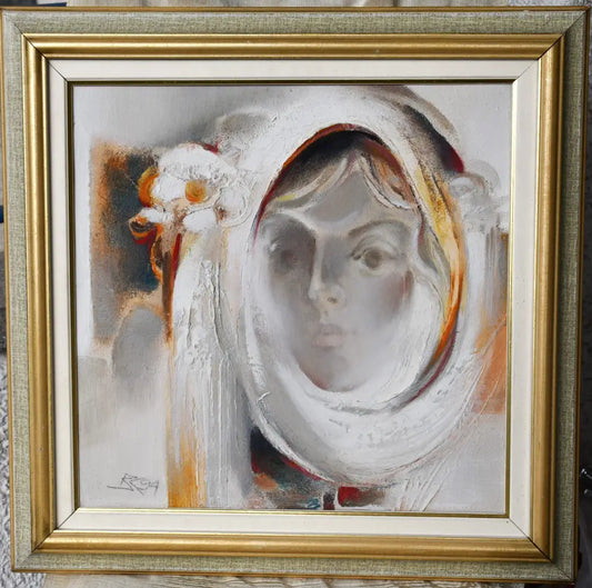 Васил Карадимов (1937-2022) ’Мечтание’ - масло върху лен подписана - antique