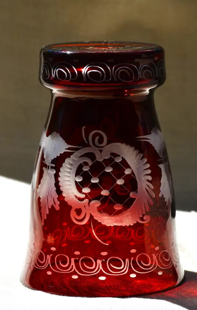 Vintage чаша Egermann - Двуслоен кристал - antique