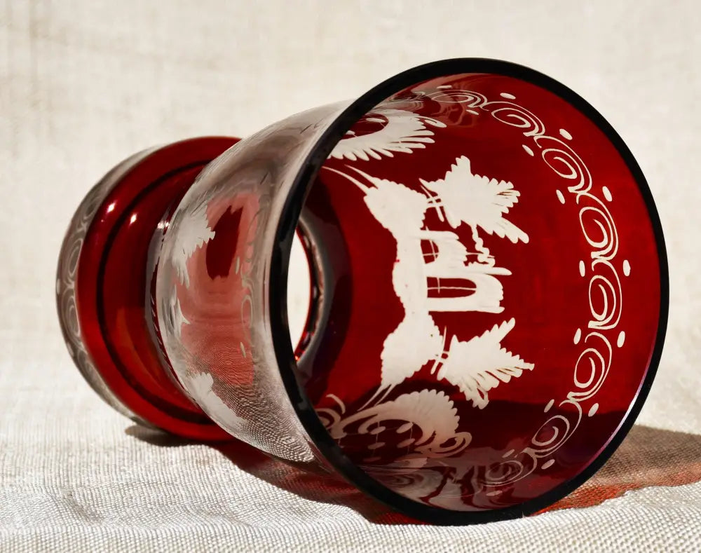Vintage чаша Egermann - Двуслоен кристал - antique