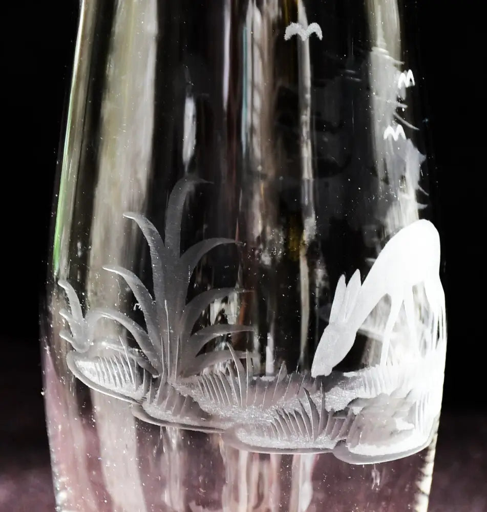 Vintage ваза ’Egermann’ - Bohemia. Ръчно гравирана. - antique