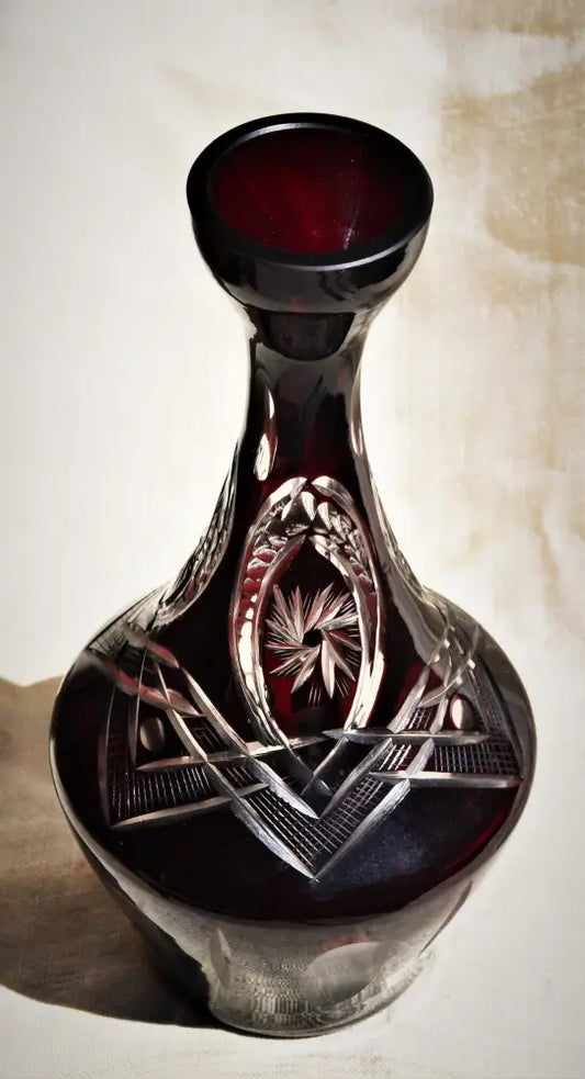 Винтидж ваза двуслоен кристал - antique