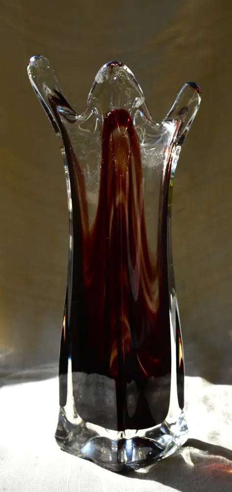 Винтидж ваза ръчно стъкло - Lux Glass Austria - antique