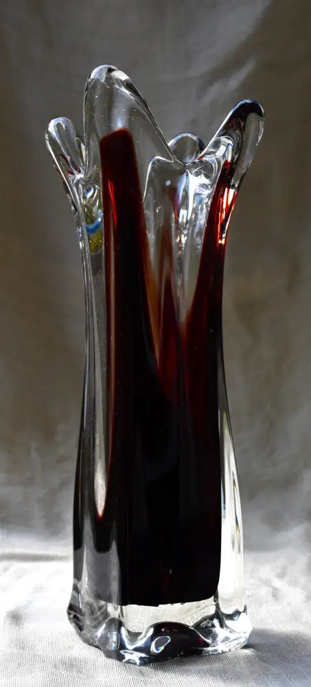 Винтидж ваза ръчно стъкло - Lux Glass Austria - antique