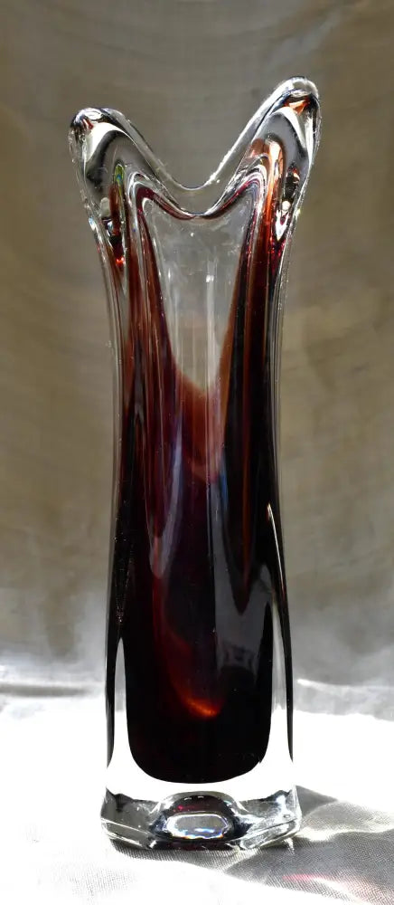Винтидж ваза ръчно стъкло - Lux Glass Austria - antique
