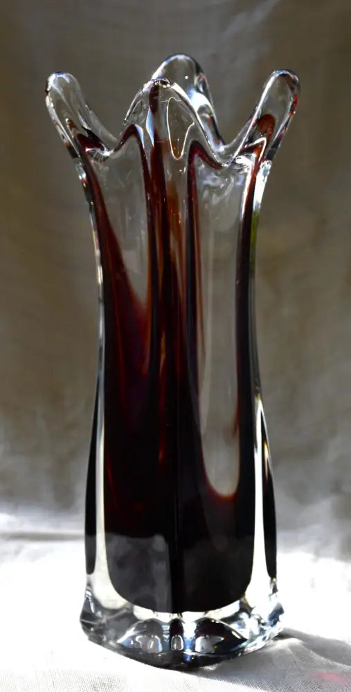 Винтидж ваза ръчно стъкло - Lux Glass Austria - antique