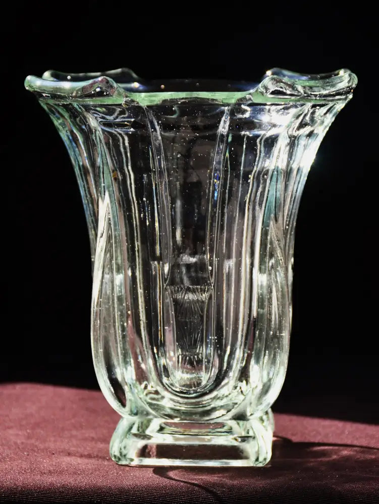 Walther Glass - модел ’ Sigrid ’ - Vintage ваза в стил Art Deco - antique