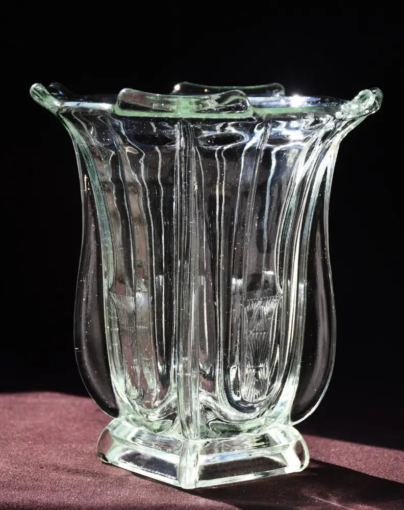 Walther Glass - модел ’ Sigrid ’ - Vintage ваза в стил Art Deco - antique