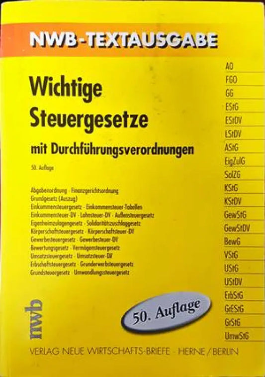 Wichtige Steuergesetze - Книги