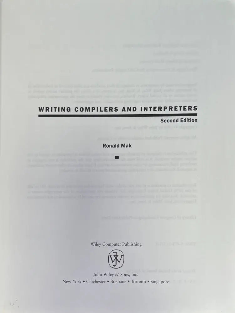 Writing Compilers and Interpreters. Second edition - Книги