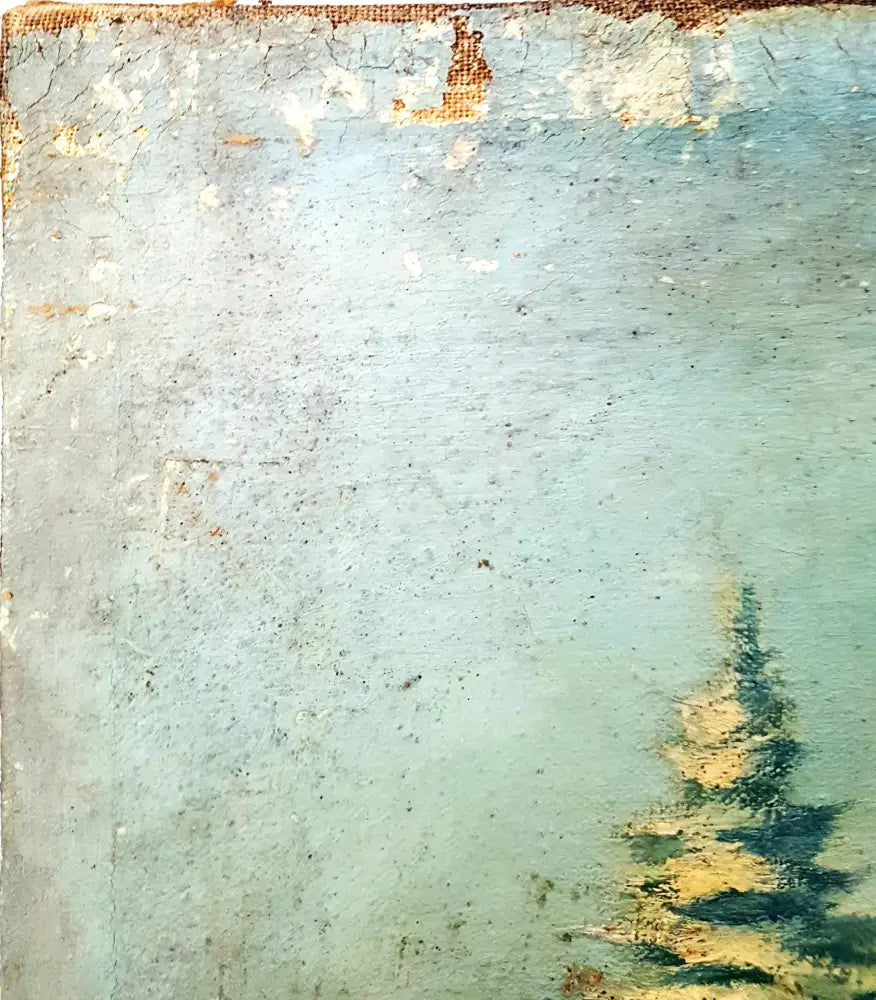 Зимен планински пейзаж, масло от неизвестен автор (1178) - Картина